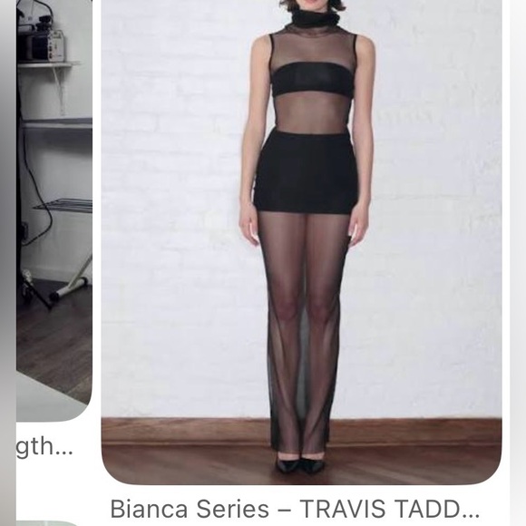 Travis Taddeo Bianca Dress sheer sleeveless maxi